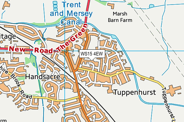 WS15 4EW map - OS VectorMap District (Ordnance Survey)
