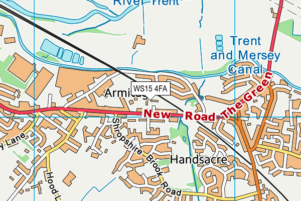WS15 4FA map - OS VectorMap District (Ordnance Survey)