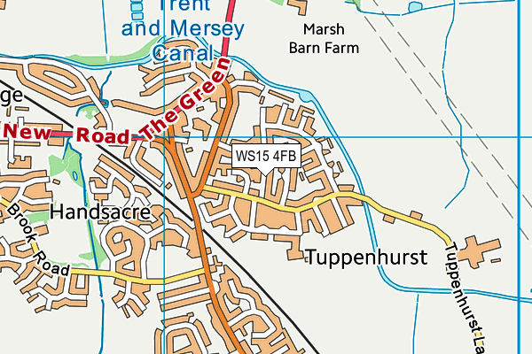 WS15 4FB map - OS VectorMap District (Ordnance Survey)