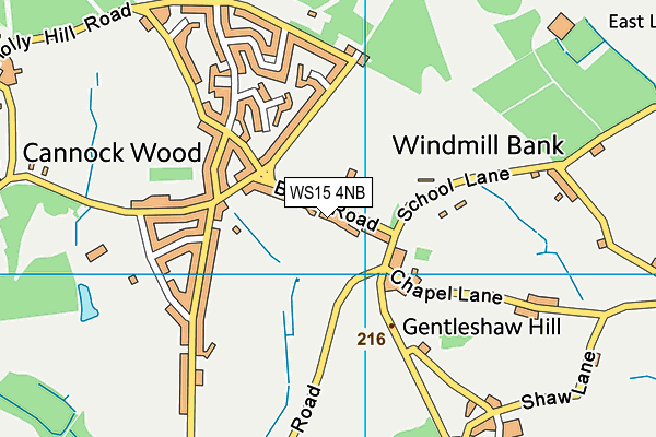 Beaudesert Sports Field And Recreation Ground map (WS15 4NB) - OS VectorMap District (Ordnance Survey)