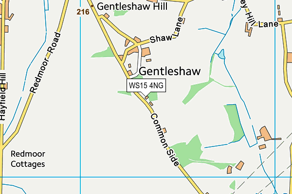 WS15 4NG map - OS VectorMap District (Ordnance Survey)