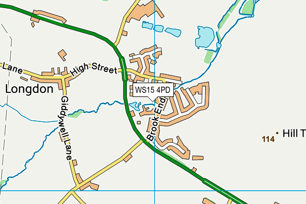 WS15 4PD map - OS VectorMap District (Ordnance Survey)