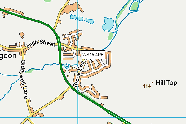 WS15 4PF map - OS VectorMap District (Ordnance Survey)