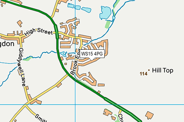 WS15 4PG map - OS VectorMap District (Ordnance Survey)