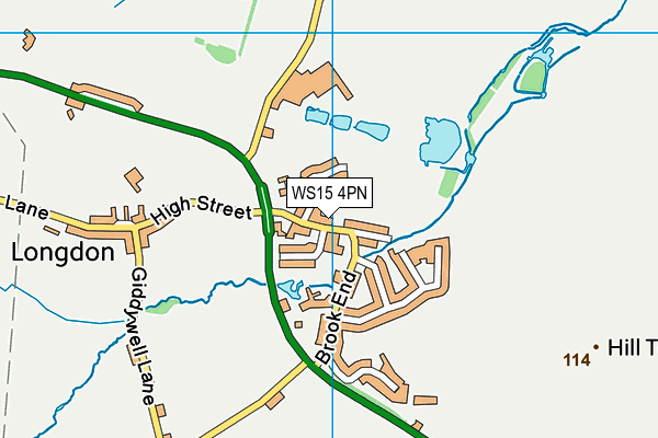 WS15 4PN map - OS VectorMap District (Ordnance Survey)