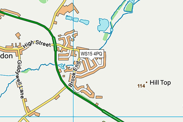 WS15 4PQ map - OS VectorMap District (Ordnance Survey)