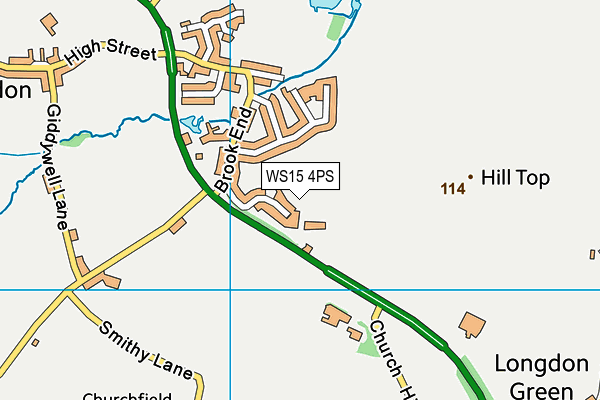 WS15 4PS map - OS VectorMap District (Ordnance Survey)