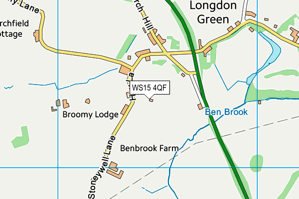 WS15 4QF map - OS VectorMap District (Ordnance Survey)