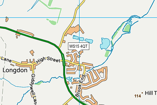 WS15 4QT map - OS VectorMap District (Ordnance Survey)