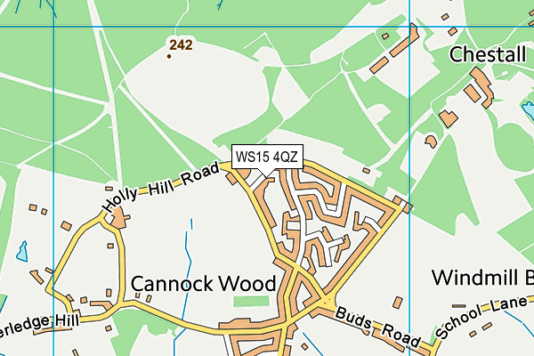 WS15 4QZ map - OS VectorMap District (Ordnance Survey)