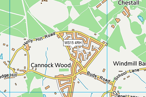 WS15 4RH map - OS VectorMap District (Ordnance Survey)