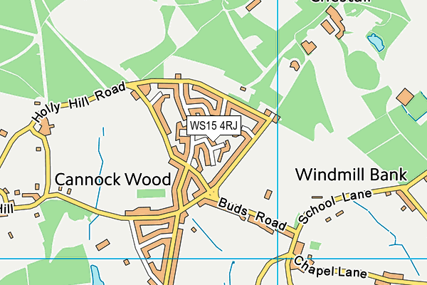 WS15 4RJ map - OS VectorMap District (Ordnance Survey)