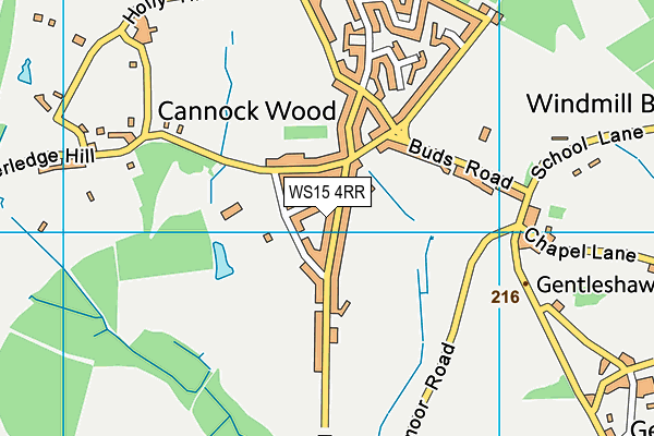 WS15 4RR map - OS VectorMap District (Ordnance Survey)