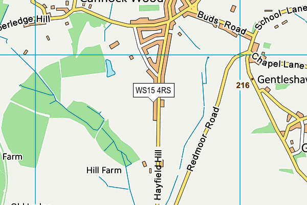WS15 4RS map - OS VectorMap District (Ordnance Survey)