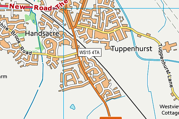 WS15 4TA map - OS VectorMap District (Ordnance Survey)