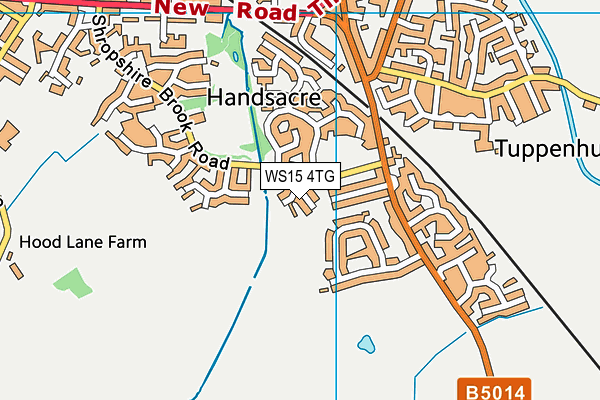 WS15 4TG map - OS VectorMap District (Ordnance Survey)