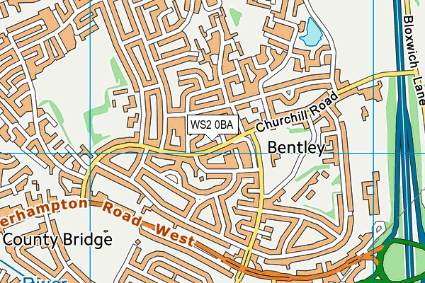 WS2 0BA map - OS VectorMap District (Ordnance Survey)