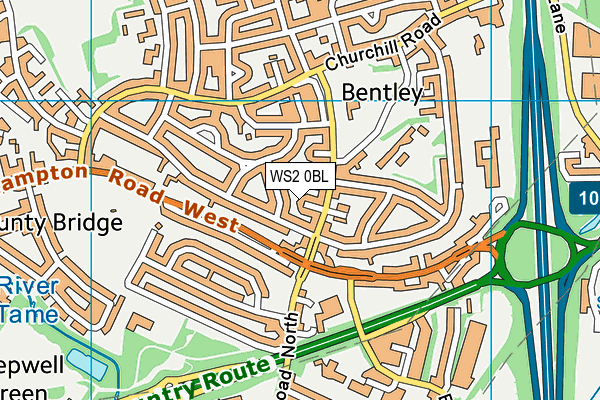 WS2 0BL map - OS VectorMap District (Ordnance Survey)