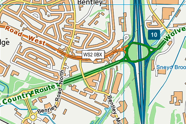 Simply Gym (Walsall) map (WS2 0BX) - OS VectorMap District (Ordnance Survey)