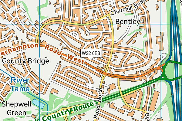 WS2 0EB map - OS VectorMap District (Ordnance Survey)