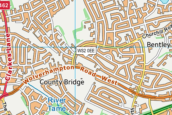 WS2 0EE map - OS VectorMap District (Ordnance Survey)