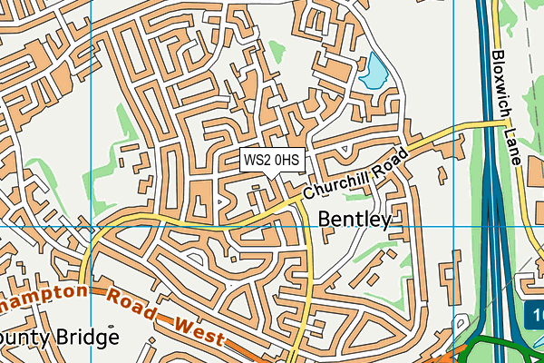 WS2 0HS map - OS VectorMap District (Ordnance Survey)