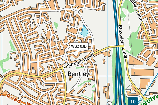 WS2 0JD map - OS VectorMap District (Ordnance Survey)