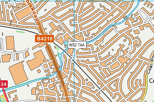 WS2 7AA map - OS VectorMap District (Ordnance Survey)