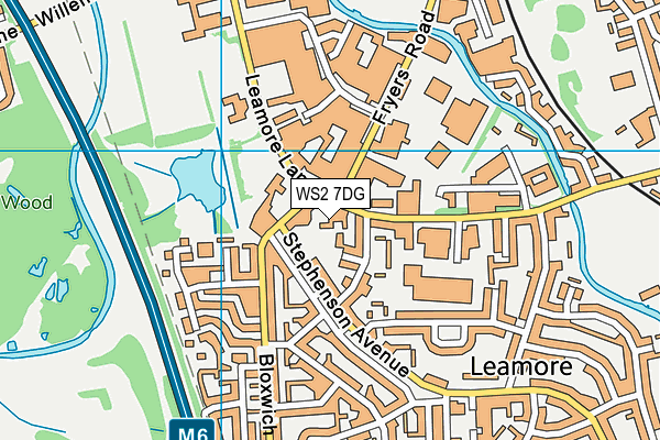 WS2 7DG map - OS VectorMap District (Ordnance Survey)