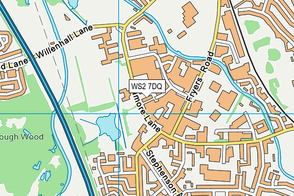 WS2 7DQ map - OS VectorMap District (Ordnance Survey)