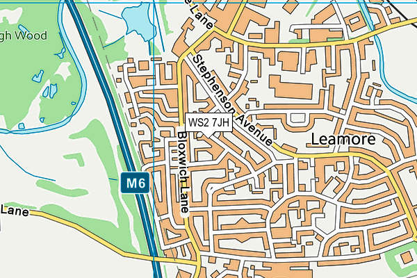 WS2 7JH map - OS VectorMap District (Ordnance Survey)