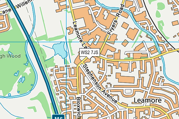 WS2 7JS map - OS VectorMap District (Ordnance Survey)