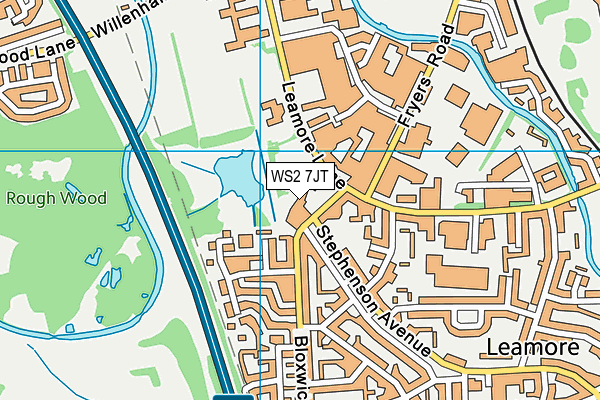 WS2 7JT map - OS VectorMap District (Ordnance Survey)