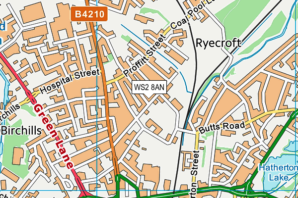 WS2 8AN map - OS VectorMap District (Ordnance Survey)