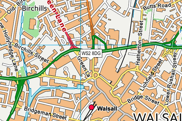 WS2 8DG map - OS VectorMap District (Ordnance Survey)