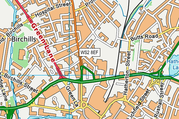 WS2 8EF map - OS VectorMap District (Ordnance Survey)