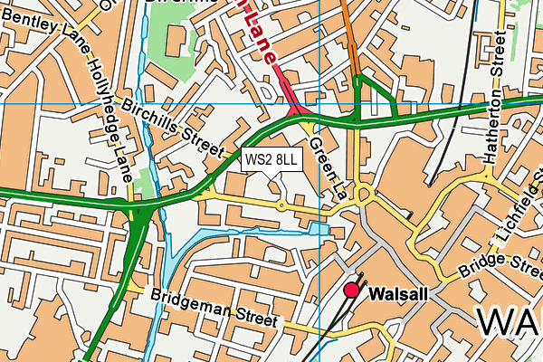 Puregym (Walsall Crown Wharf) map (WS2 8LL) - OS VectorMap District (Ordnance Survey)