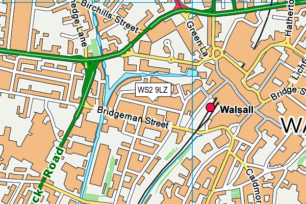 WS2 9LZ map - OS VectorMap District (Ordnance Survey)