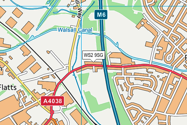 WS2 9SG map - OS VectorMap District (Ordnance Survey)