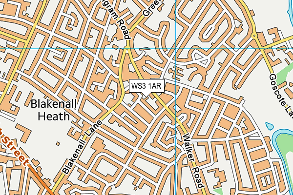 WS3 1AR map - OS VectorMap District (Ordnance Survey)