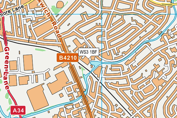 WS3 1BF map - OS VectorMap District (Ordnance Survey)