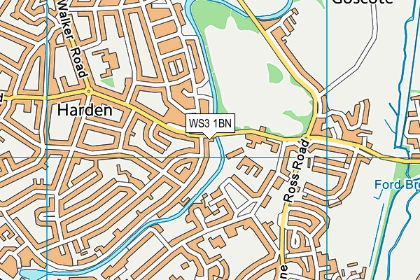 WS3 1BN map - OS VectorMap District (Ordnance Survey)