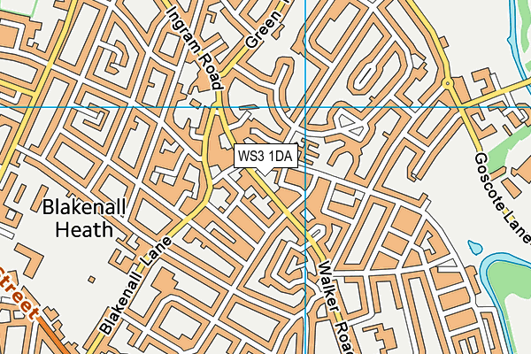 WS3 1DA map - OS VectorMap District (Ordnance Survey)
