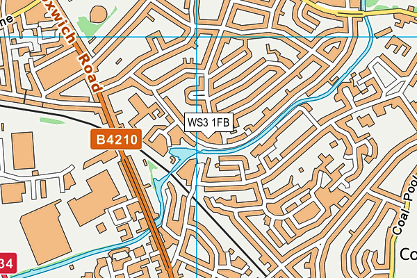 WS3 1FB map - OS VectorMap District (Ordnance Survey)