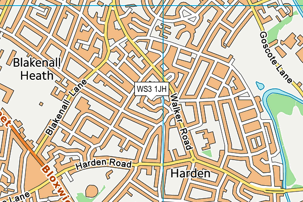 WS3 1JH map - OS VectorMap District (Ordnance Survey)
