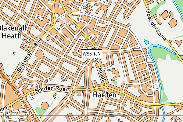 WS3 1JN map - OS VectorMap District (Ordnance Survey)