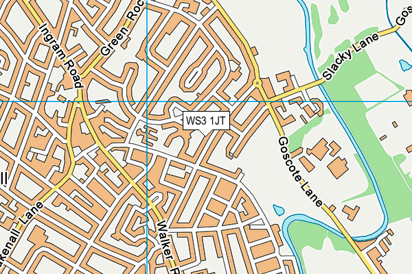 WS3 1JT map - OS VectorMap District (Ordnance Survey)