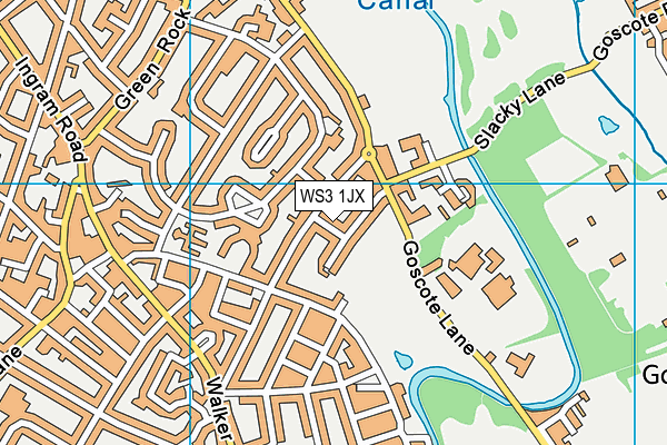 WS3 1JX map - OS VectorMap District (Ordnance Survey)