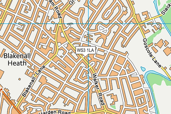 WS3 1LA map - OS VectorMap District (Ordnance Survey)