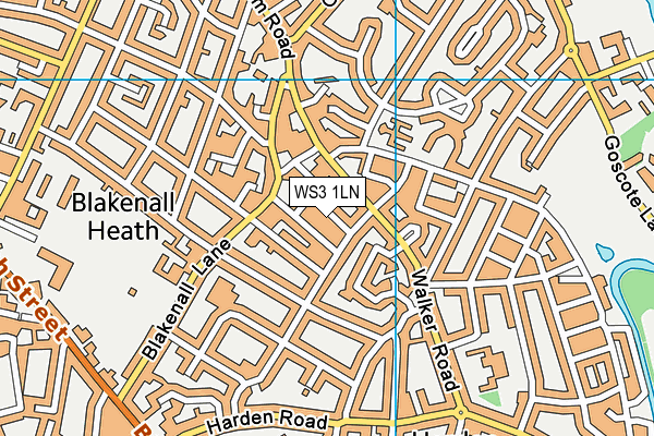 WS3 1LN map - OS VectorMap District (Ordnance Survey)